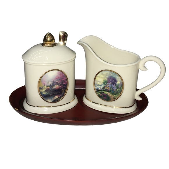 VINTAGE Thomas Kinkade Sugar Creamer Set - Painter of Light - Avon - Picture 3 of 16